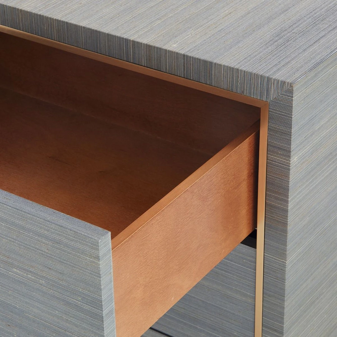 Bungalow 5 New Arrivals Parker Extra Large 9 Drawer Chest Slate Blue Lacquered Grasscloth 8 Bungalow 5 New Arrivals Parker Extra Large 9 Drawer Chest Slate Blue Lacquered Grasscloth