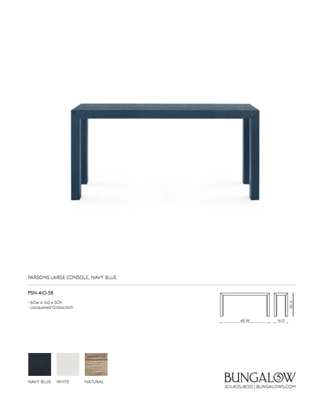 Bungalow 5 New Arrivals Parsons Large Console Navy Blue 7 Bungalow 5 New Arrivals Parsons Large Console Navy Blue