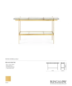 Bungalow 5 Romeo Console Table Gold New Arrivals 9 Bungalow 5 Romeo Console Table Gold New Arrivals