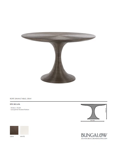Bungalow 5 Rope Dining Table Gray 8 Bungalow 5 Rope Dining Table Gray