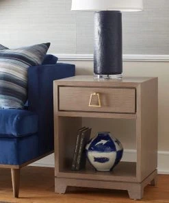 Bungalow 5 Stanford 1 Drawer Side Table Taupe Gray