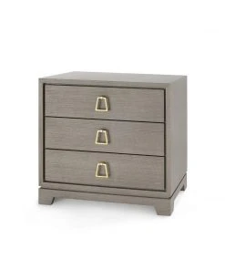 Bungalow 5 Stanford 3 Drawer Side Table Taupe Gray
