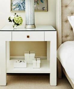 Bungalow 5 New Arrivals Valentina 1 Drawer Side Table White