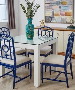 Bungalow 5 New Arrivals Valentina Grasscloth Game Table White