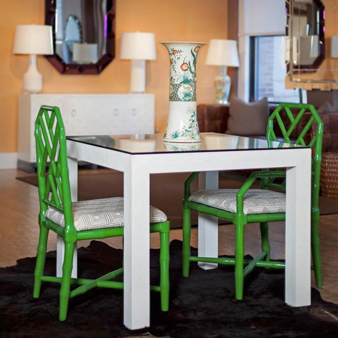 Bungalow 5 New Arrivals Valentina Grasscloth Game Table White 7 Bungalow 5 New Arrivals Valentina Grasscloth Game Table White