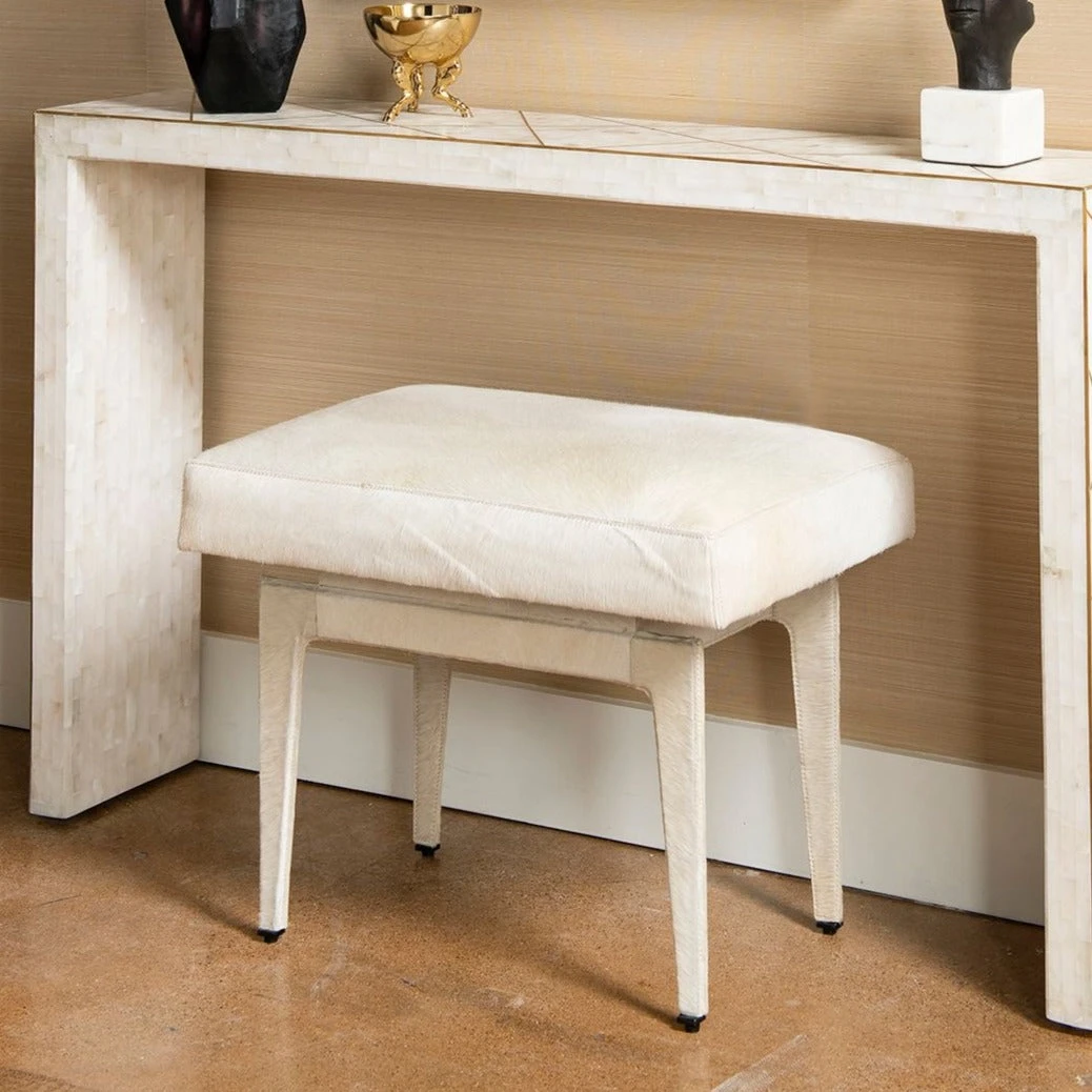 Bungalow 5 New Arrivals Winston Stool White Hide Bungalow 5 New Arrivals Winston Stool White Hide