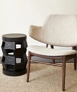 Bungalow 5 Zanzibar Side Table And Stool Black