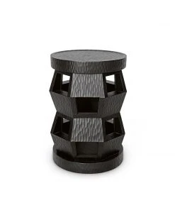 Bungalow 5 Zanzibar Side Table And Stool Black