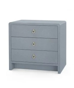 Bungalow 5 Bryant Linen 3 Drawer Side Table Gray New Arrivals