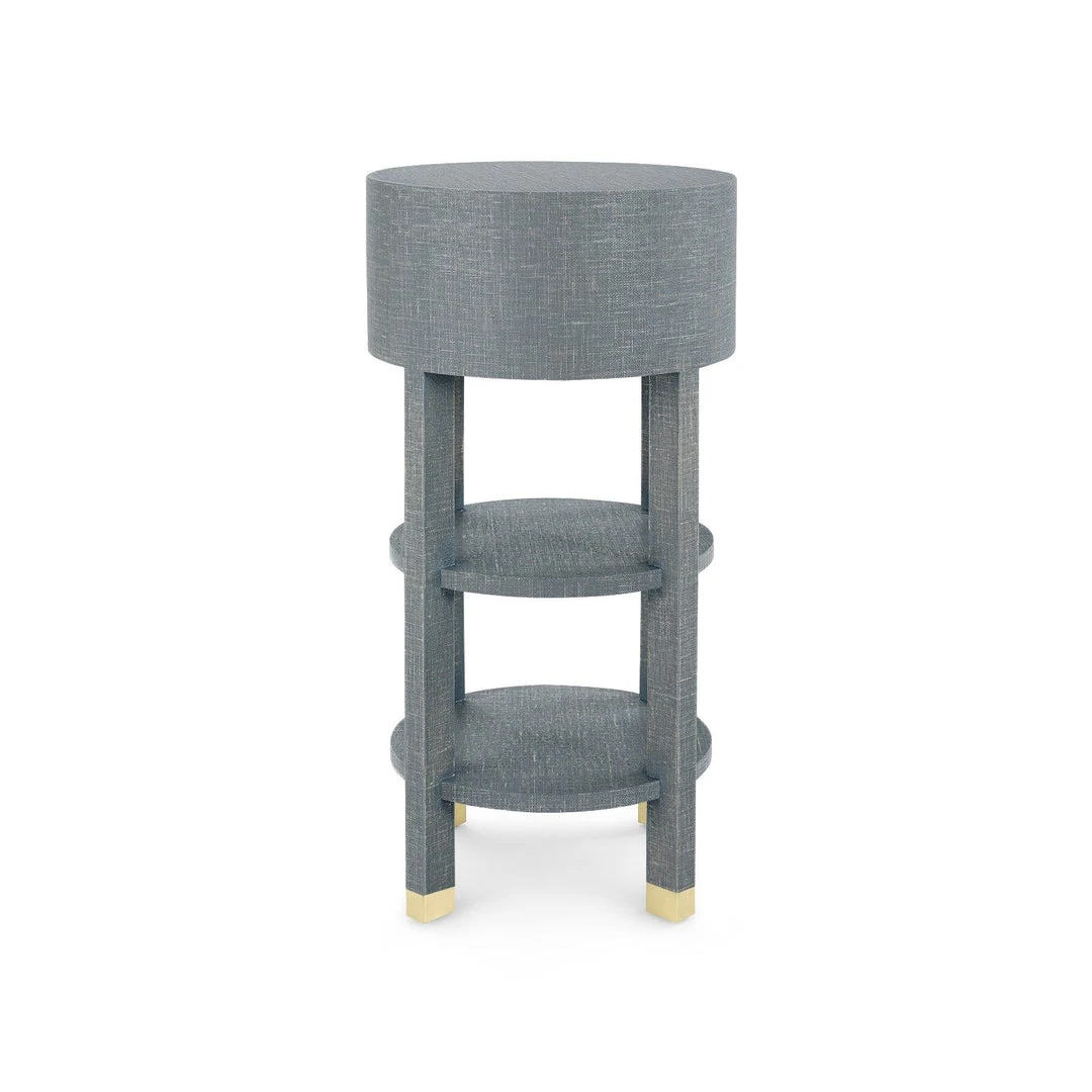 Bungalow 5 New Arrivals Claudette One Drawer Round Side Table Gray 9 Bungalow 5 New Arrivals Claudette One Drawer Round Side Table Gray