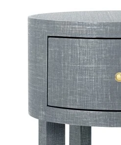 Bungalow 5 New Arrivals Claudette One Drawer Round Side Table Gray 18 Bungalow 5 New Arrivals Claudette One Drawer Round Side Table Gray