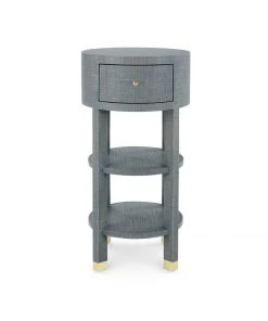 Bungalow 5 New Arrivals Claudette One Drawer Round Side Table Gray 17 Bungalow 5 New Arrivals Claudette One Drawer Round Side Table Gray
