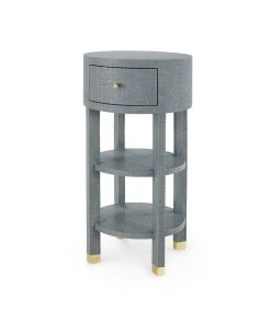 Bungalow 5 New Arrivals Claudette One Drawer Round Side Table Gray