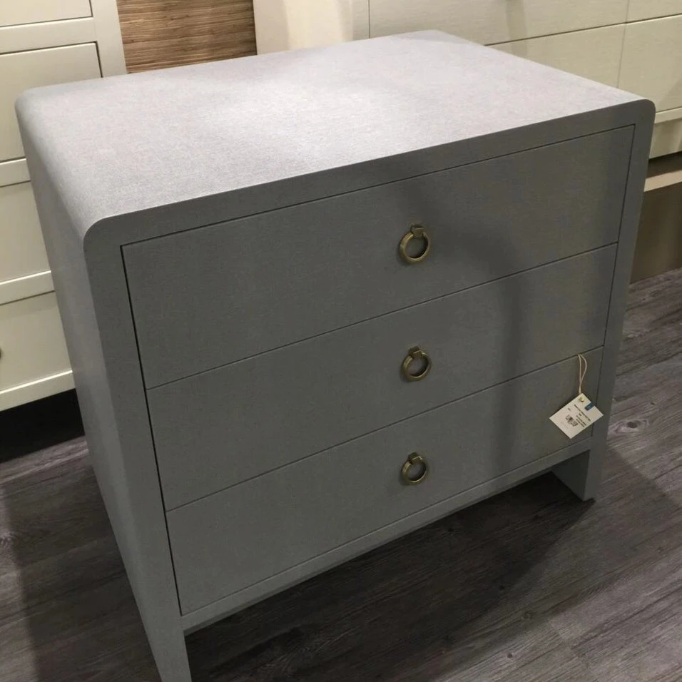 Bungalow 5 Bryant Linen 3 Drawer Side Table Gray New Arrivals 5 Bungalow 5 Bryant Linen 3 Drawer Side Table Gray New Arrivals