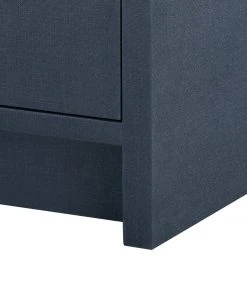 Bungalow 5 New Arrivals Bryant Linen 3 Drawer Side Table Navy Blue
