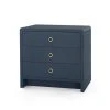 Bungalow 5 New Arrivals Bryant Linen 3 Drawer Side Table Navy Blue