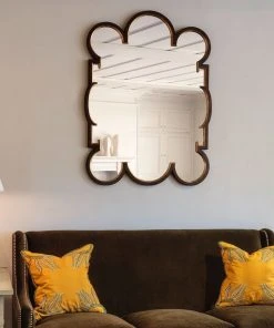 Mirror Home Walnut Burl Wood And Distressed Gold Leaf Mirror New Arrivals