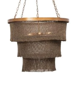 Made Goods Patricia Chandelier Bronze Coco Beads And Gold Metal