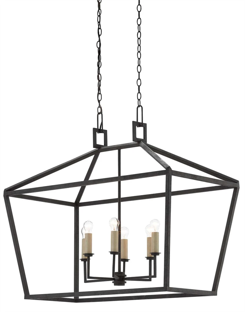 Currey And Company Denison Rectangular Lantern Black 5 Currey And Company Denison Rectangular Lantern Black