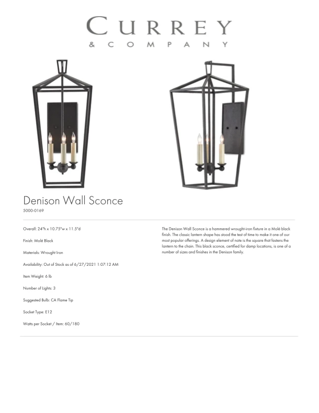Currey And Company New Arrivals Denison Wall Sconce 7 Currey And Company New Arrivals Denison Wall Sconce