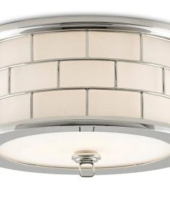Currey And Company James Flush Mount Polished Nickel New Arrivals