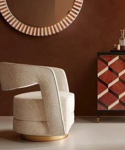 Currey And Company New Arrivals Maren Swivel Chair Wild Natural