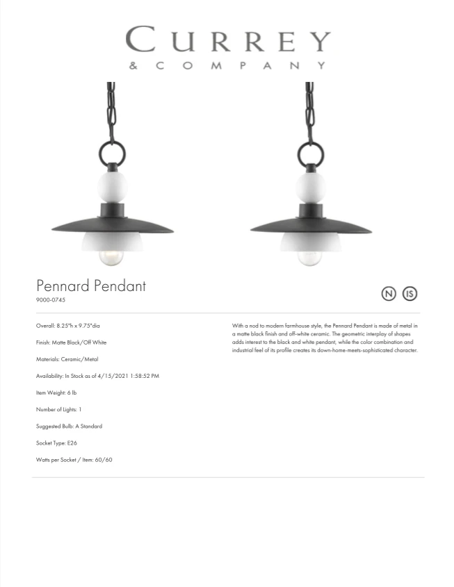 Currey And Company Pennard Pendant New Arrivals 7 Currey And Company Pennard Pendant New Arrivals