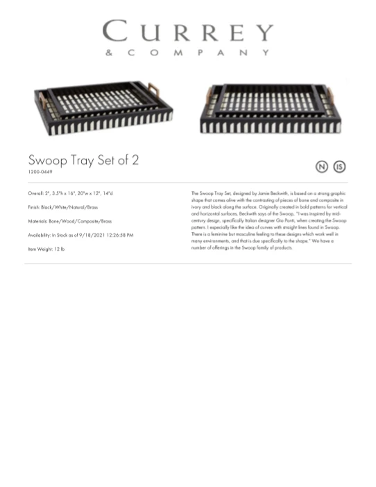 Currey And Company Swoop Tray Set Of Two 8 Currey And Company Swoop Tray Set Of Two