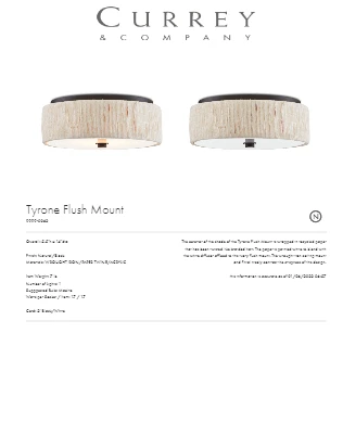 Currey And Company New Arrivals Tyrone Flush Mount 6 Currey And Company New Arrivals Tyrone Flush Mount