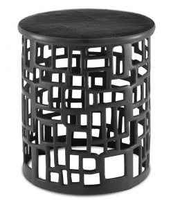 Currey And Company Wasi Accent Table Black