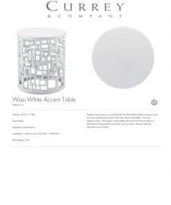 Currey And Company Wasi Accent Table White New Arrivals 7 Currey And Company Wasi Accent Table White New Arrivals