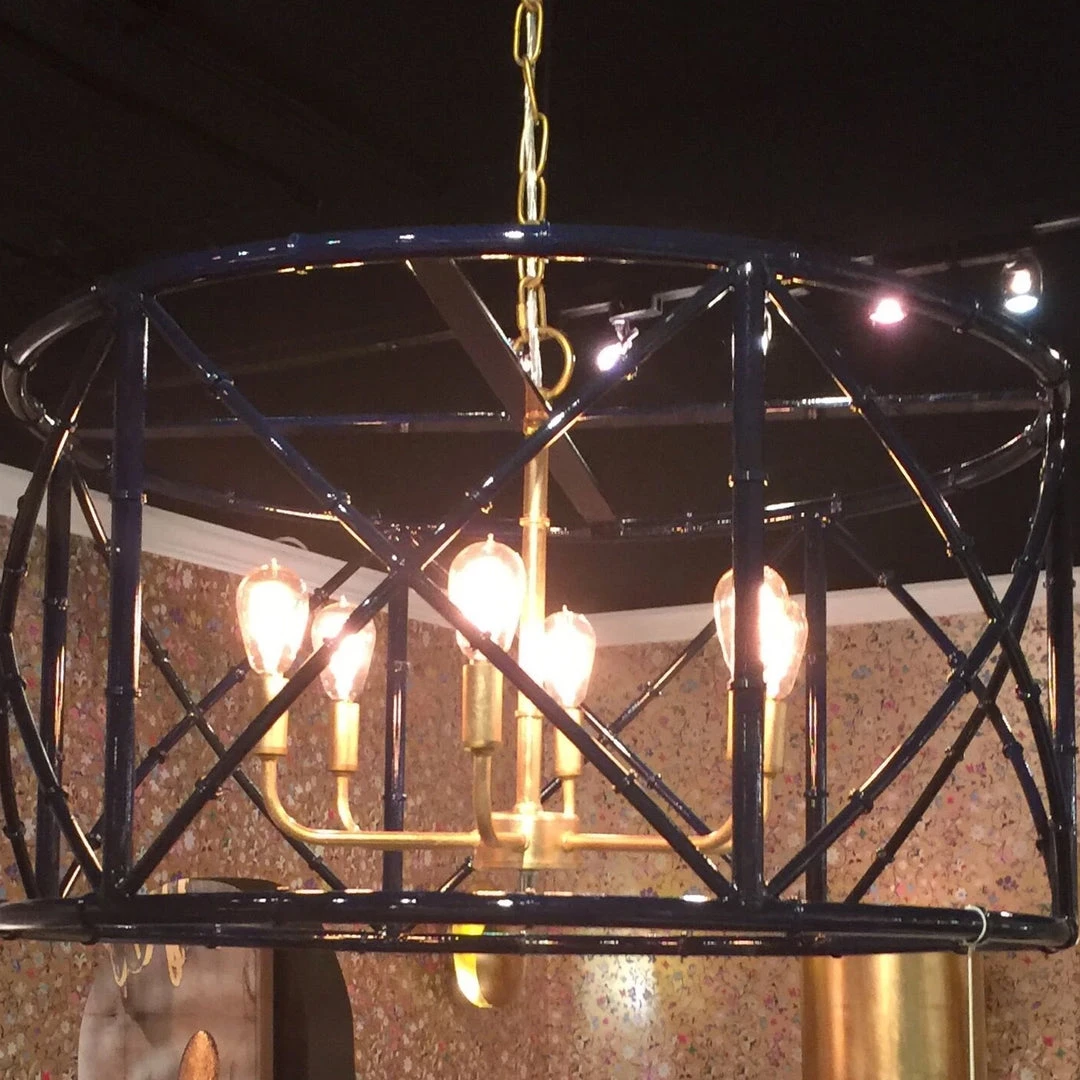 Worlds Away Zia Chandelier Navy 4 Worlds Away Zia Chandelier Navy