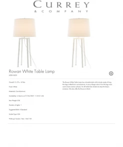 Currey And Company New Arrivals Rowan Table Lamp White 9 Currey And Company New Arrivals Rowan Table Lamp White
