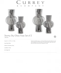 Currey And Company New Arrivals Stormy Sky Glass Vase Set Of Two 11 Currey And Company New Arrivals Stormy Sky Glass Vase Set Of Two