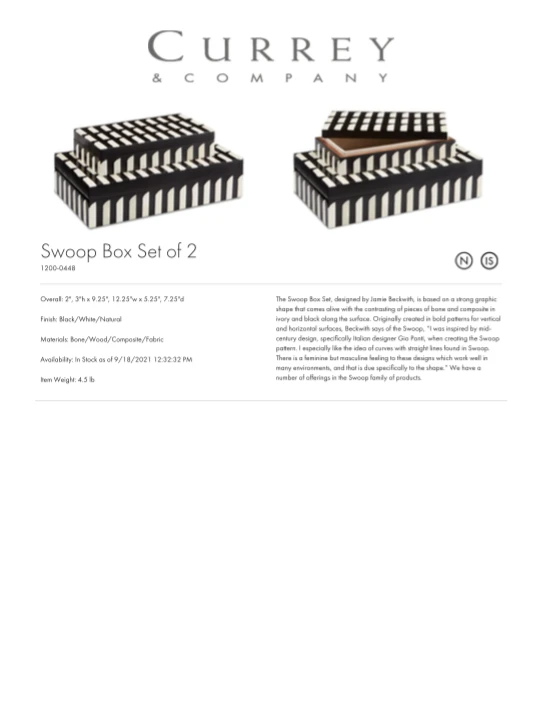 Currey And Company New Arrivals Swoop Box Set Of Two Currey And Company New Arrivals Swoop Box Set Of Two