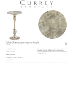 Currey And Company New Arrivals Talia Accent Table Champagne 11 Currey And Company New Arrivals Talia Accent Table Champagne