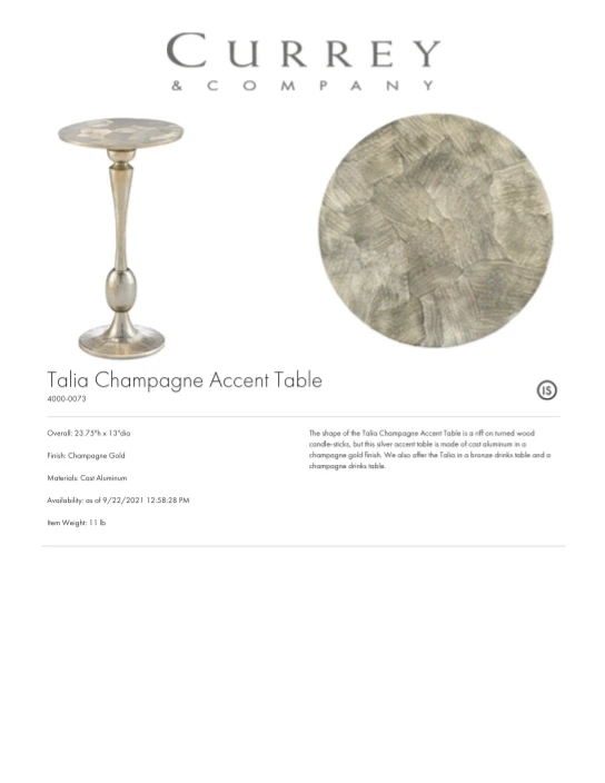 Currey And Company New Arrivals Talia Accent Table Champagne 7 Currey And Company New Arrivals Talia Accent Table Champagne