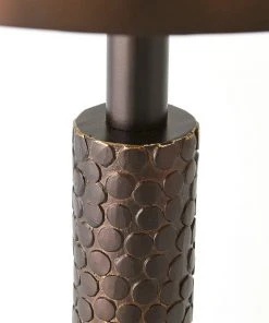 Studio A Hammered Martini Table Bronze With White Marble