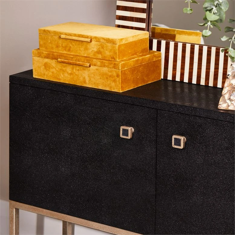 Made Goods Dallon 3 Door Buffet Black Shagreen And Silver Steel 4 Made Goods Dallon 3 Door Buffet Black Shagreen And Silver Steel