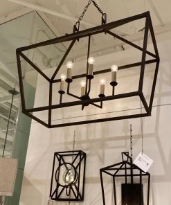 Currey And Company Denison Rectangular Lantern Black