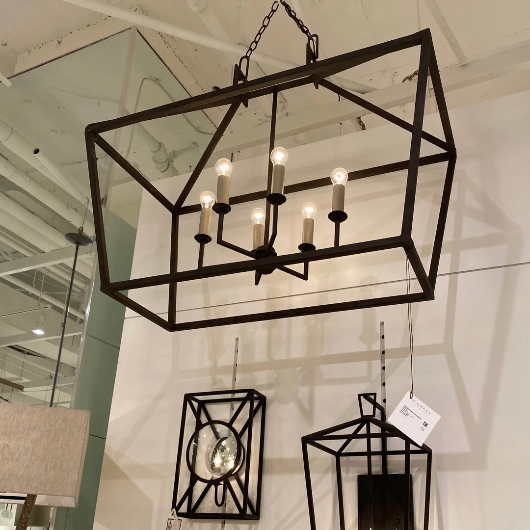 Currey And Company Denison Rectangular Lantern Black 4 Currey And Company Denison Rectangular Lantern Black