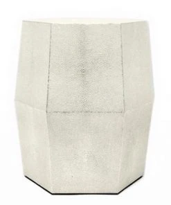 Made Goods Daryl Stool Off White Faux Shagreen