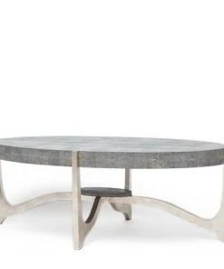 Made Goods New Arrivals Dexter Coffee Table Silver And Cool Gray Faux Shagreen