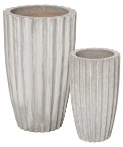 Emissary Tall Round Ridge Pot Gray Glaze