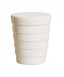 Emissary Terrace Garden Stool White Glaze