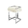 Worlds Away New Arrivals Emmett Counter Stool Nickel And White Mongolian Fur 1 Worlds Away New Arrivals Emmett Counter Stool Nickel And White Mongolian Fur