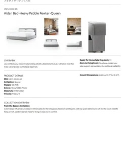 Four Hands Aidan Bed Pebble Pewter