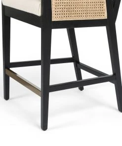 Four Hands Antonia Cane Counter Stool Brushed Ebony 18 Four Hands Antonia Cane Counter Stool Brushed Ebony