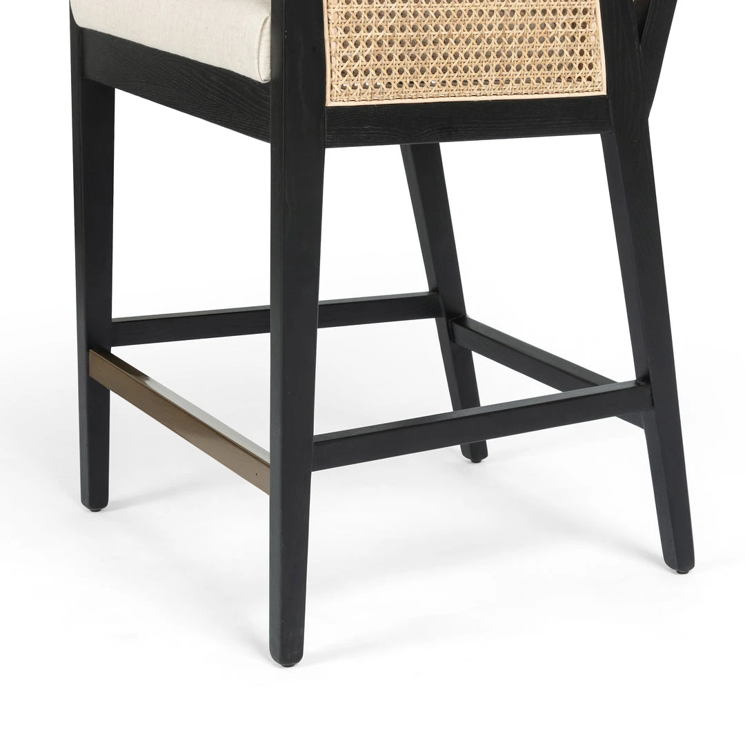 Four Hands Antonia Cane Counter Stool Brushed Ebony 8 Four Hands Antonia Cane Counter Stool Brushed Ebony