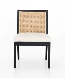 Four Hands Antonia Cane Armless Dining Chair Brushed Ebony New Arrivals